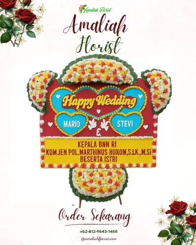 Karangan Papan Bunga Pernikahan di Sidangraja